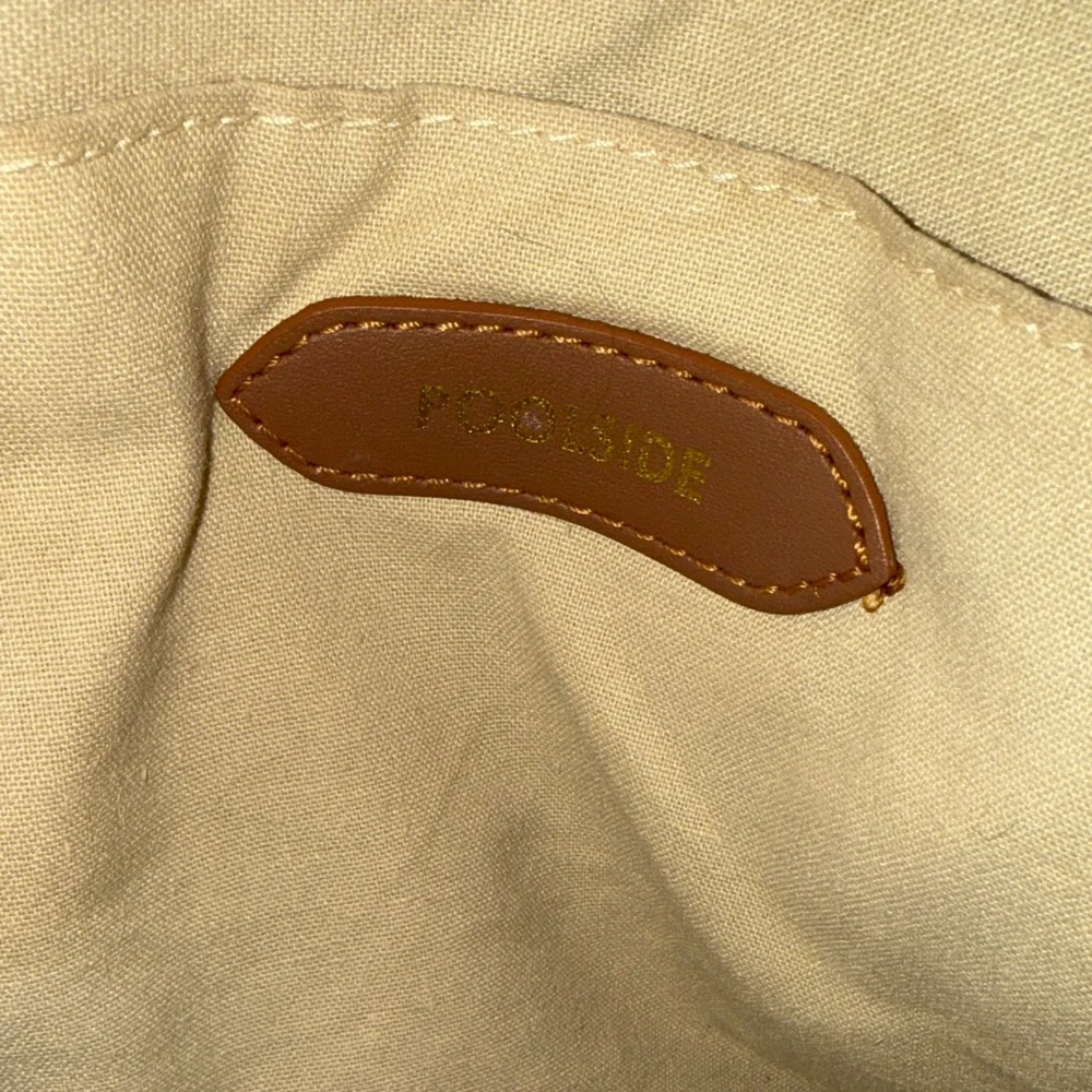 Chic Tan Woven Tote with Brown Accents - Picture 7 of 11